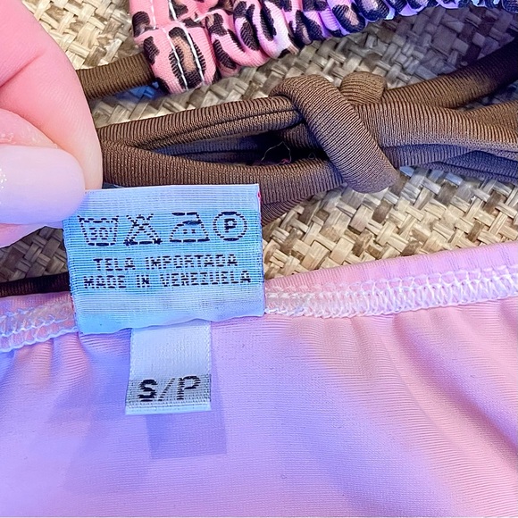 SOL Y ARENA 👙 Pink & Brown Animal Print Bikini | SZ S/P - Picture 8 of 11